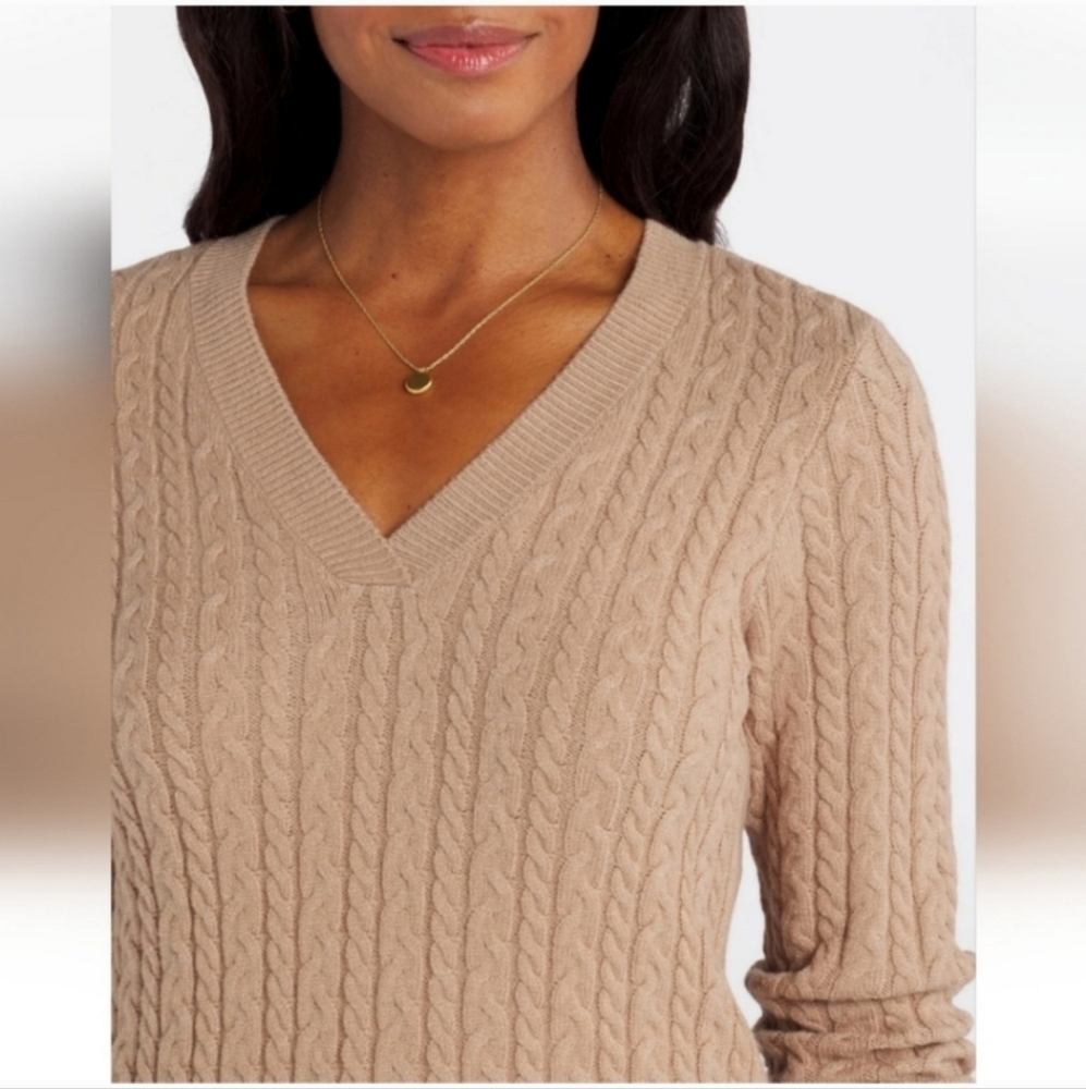 Les Serein - Classic Tan Cable Knit Sweater